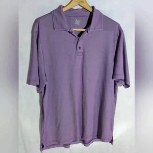 R&R casual Men's purple Polo Shirt Pima Cotton sz L